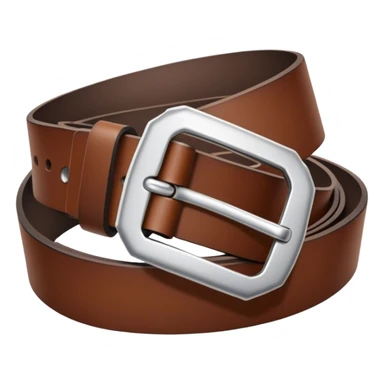 A standalone leather belt, folded neatly, rich brown color with a silver buckle — no background, no personbelt sticker