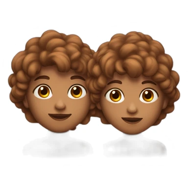 Two brown twins with brown eyes, one large and slightly large the other smaller but more muscular very beautiful sticker