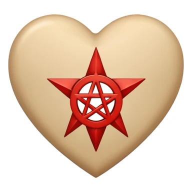 beige heart satanic sticker
