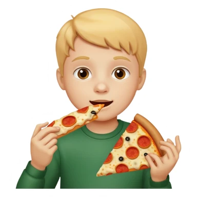 Child with pizza  sticker