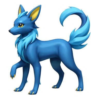 Manectric-Electrike-Suicune-Umbreon-Draco-Fakémon-hybrid-creature (full body), 4 legs sticker