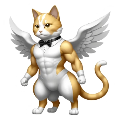 Transcendent celestial cosmic galactic energy Mega neon unicorn dragon hydra hyper rare golden penguin Golden Divine god angel Omni Black and white Super muscular Buff sigma Gigachad cat full body tuxedo colored  sticker