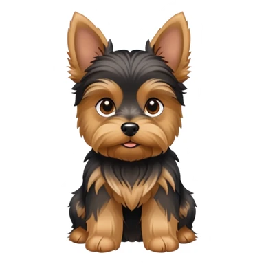 yorkshire terrier dog with small body, tan and black fur, perky ears sticker