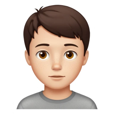 cute brunnete boy with short hair light skin and freckles sticker