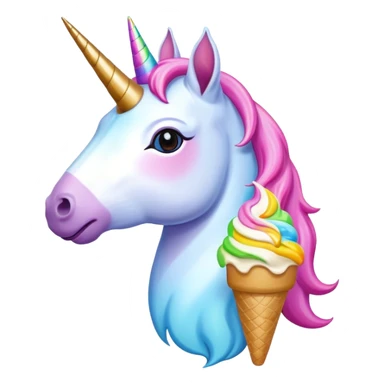 Unicorn with ice cream sticker