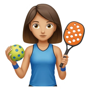 girl playing pickleball, simple, clear, no text sticker