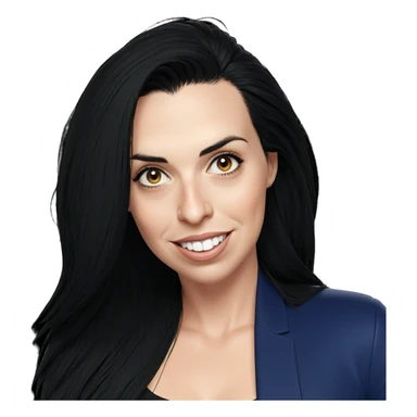 smiling girl with black hair sticker