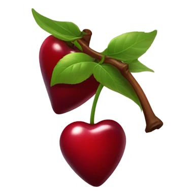 Deep red heart shaped cherries sticker