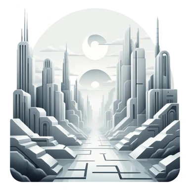 White Spectral Gloomy Dystopian Apocalyptic Aesthetic Scenery Deco sticker