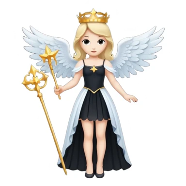 Angel Queen silhouette with wings and wand sticker