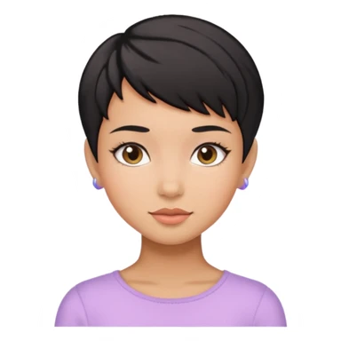 tan girl black hair pixie cut cute pastel colors skin care sticker