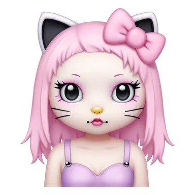  pastel goth hello kitty sticker