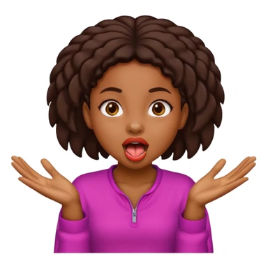 A black girl with her tongue out with her hands open sticker