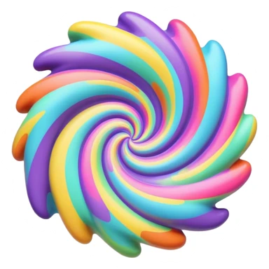 3D, psychedelic colored hippie style swirl sticker