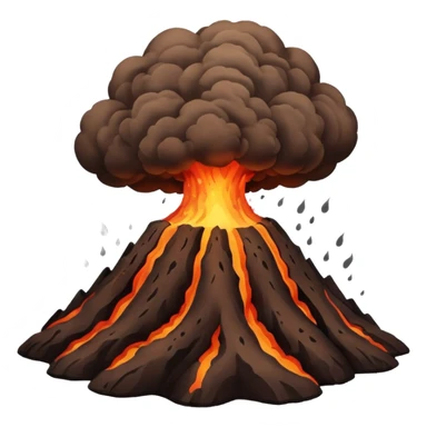 a volcanic eruption but the lava and explosion is brown sticker