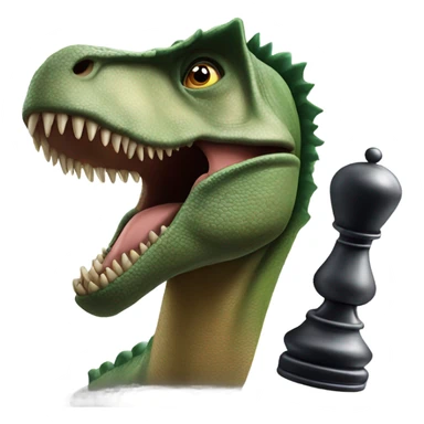 dinosaur holds a queen chess piece in its paw sticker