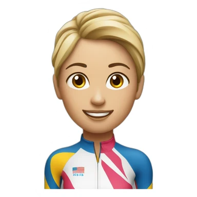 Triathlete on podium white female sticker