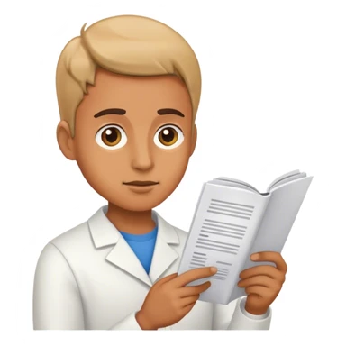 person reading a research report sticker