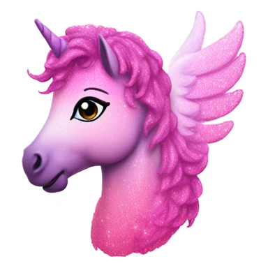 Pink ombre Pegasus covered in sparkles  sticker