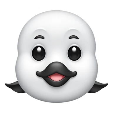 Crea una cría de foca arpa (conocida como whitecoat) descansando sobre el hielo.Es prácticamente una esfera perfecta de pelaje blanco y esponjoso.Tiene ojos oscuros, una nariz negra pequeña y bigotes largos que resaltan sobre su cara clara sticker