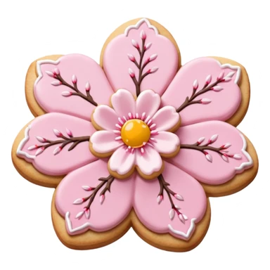 Cherry blossom shaped of a cookie sticker