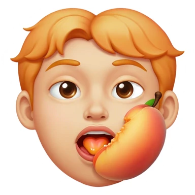 Peach with drool in mouth sticker