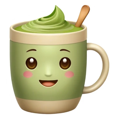 realistic looking matcha in beige mug sticker
