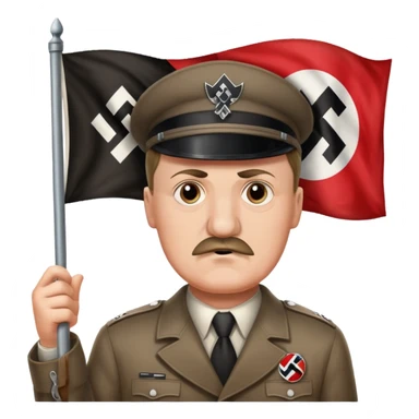 HITLER holding a nazi flag pls sticker