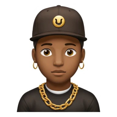 black guy with golden chains flesh tunnels and a snapback cap sticker