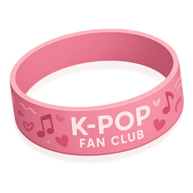 pink kpop fan club wristband, cute and trendy sticker