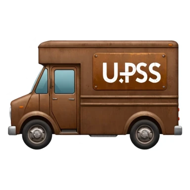 Brown delivery truck with the letters u p s on the side sticker