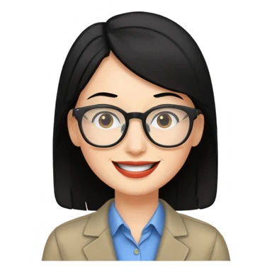 Un locutor de radio, pelo negro, con gafas, sticker