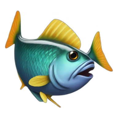 Poisson noir sticker