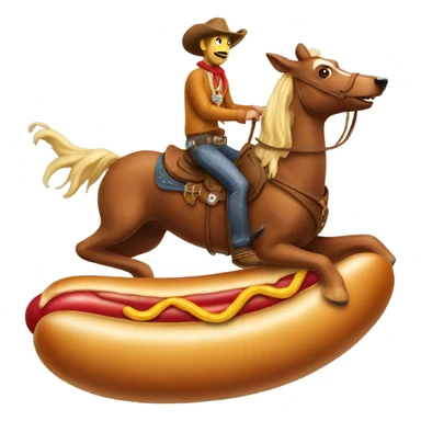 Cowboy riding a hotdog  sticker