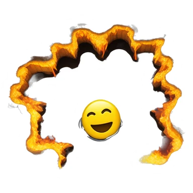 A yellow smiley face melting into a puddle and some fire around sticker