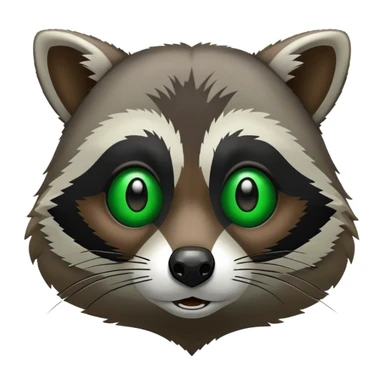Raccoon face with black computer terminal window in background. The terminal window displays code in green and black. sticker