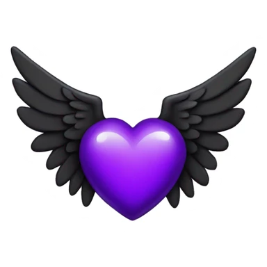 purple heart with black wings sticker
