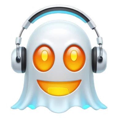 Pacman style Ghost with headset sticker