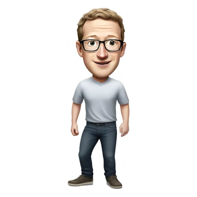 mark zuckerberg in glasses runs full body sticker