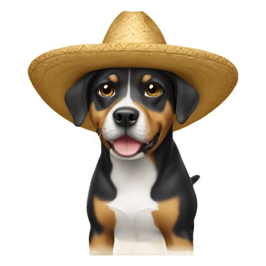 dog weat sombrero sticker