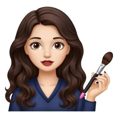 Красится девочка с шикарной укладкой длинными волосами sticker