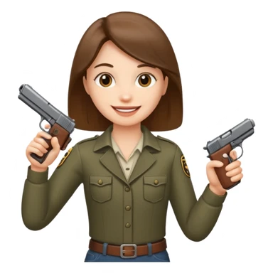 Este emoji 😂 de risa con una pistola en la mano sticker