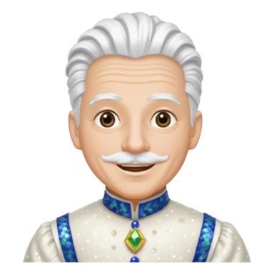 Servant Boq from The Wizard of Oz with white hair, white sequin outfit sticker