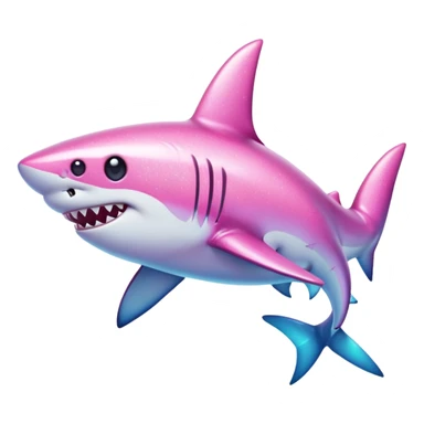 Pink Sparkle Shark sticker