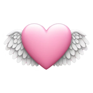 Pink heart with angel wings  sticker