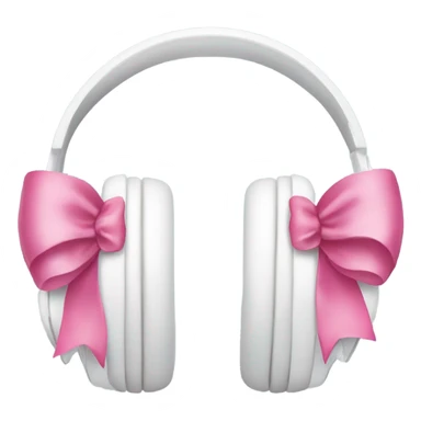White headphones with pink bows sticker