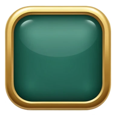 Blank dark Jade and gold edged rounded square icon button sticker