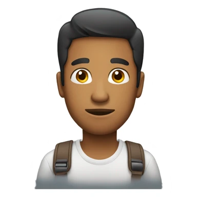 brown man holding phone curious sticker