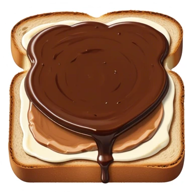 slice of bread with with a squeeze of nutella sauce on top sticker