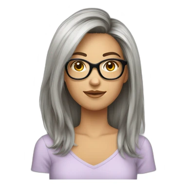fille cheveux courts lunettes sticker